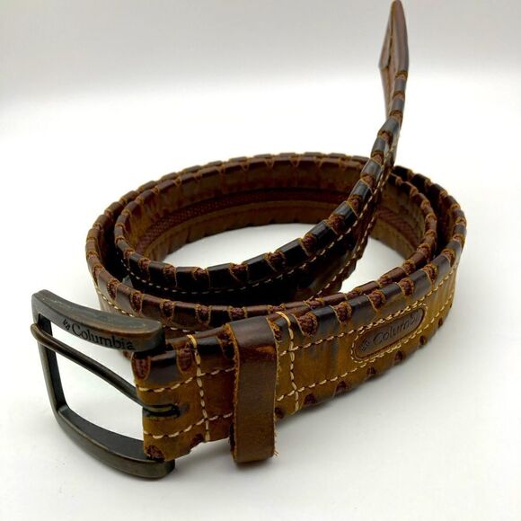 Vintage Columbia Men’s Genuine Leather Brown Belt Size 38/95 42”/44” - Picture 2 of 7